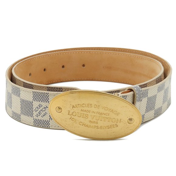 LOUIS VUITTON Damier Azur Santur Voyage Belt Leather #90 M9837U - Picture 2 of 9